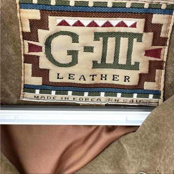 G-III Leather Suede Fringed Jacket Women's Size Medium Global Identity - Picture 3 of 4